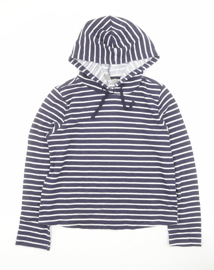 ASOS Womens Blue Striped Polyester Pullover Hoodie Size 6  Pullover