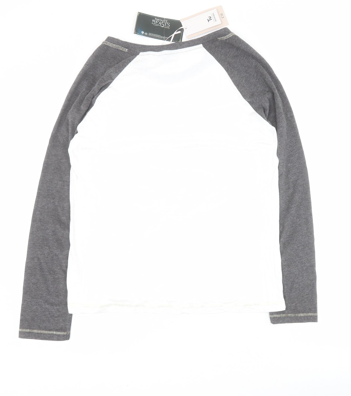 TU Womens White  Cotton Basic T-Shirt Size 12 Round Neck - Fantastic Beasts