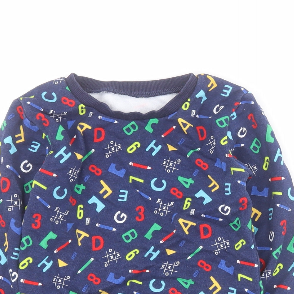 Dunnes Boys Blue  Cotton Pullover Sweatshirt Size 3-4 Years  Pullover