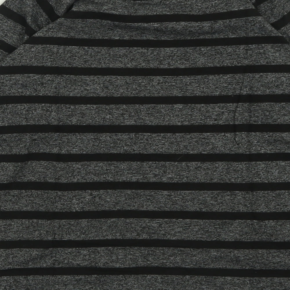 Dunnes Stores Boys Black Striped Cotton Basic Casual Size 8-9 Years Crew Neck Pullover