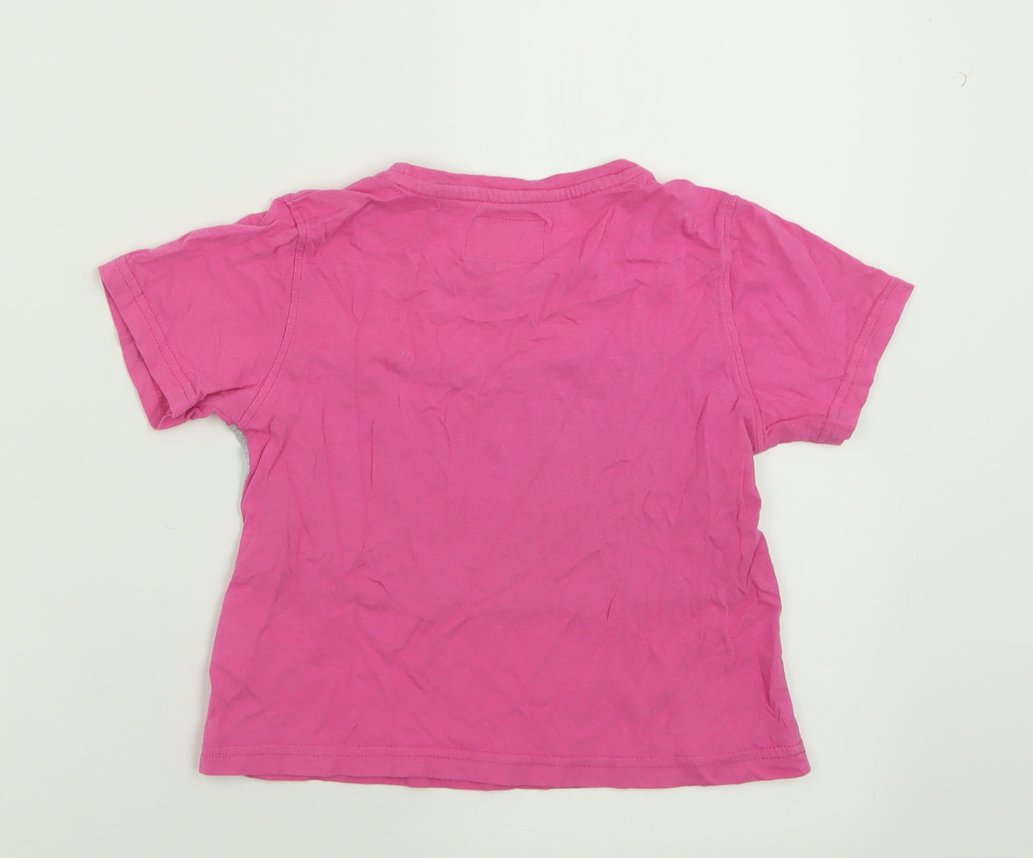 Threadgirls Girls Pink  Cotton Cropped T-Shirt Size 7-8 Years Crew Neck Pullover - Power