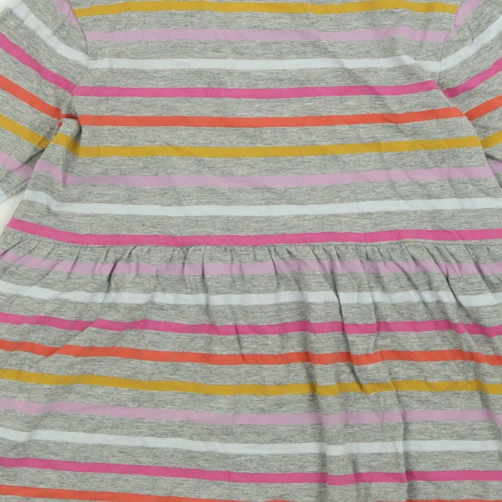 Gap Girls Grey Striped Cotton A-Line  Size 5 Years  Crew Neck Pullover