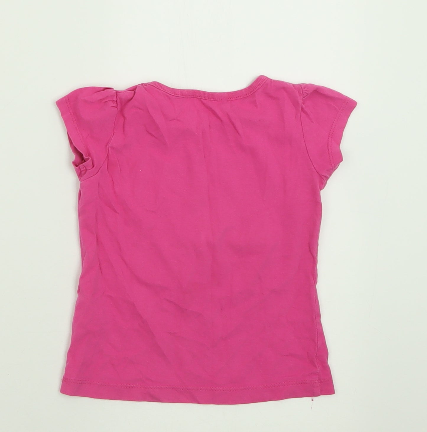 Dunnes Stores Girls Pink  Cotton Basic T-Shirt Size 3 Years Crew Neck Pullover