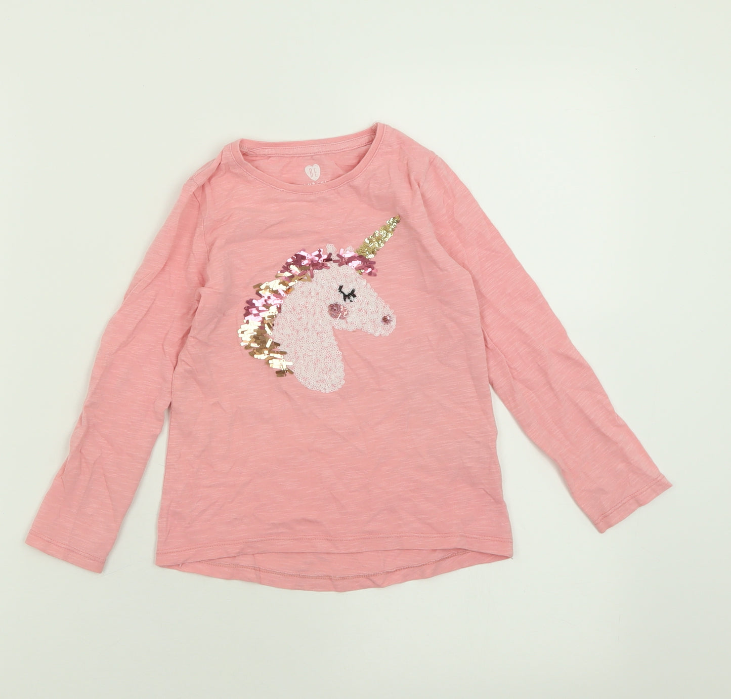 F&F Girls Pink  Cotton Basic Casual Size 4-5 Years Crew Neck Pullover
