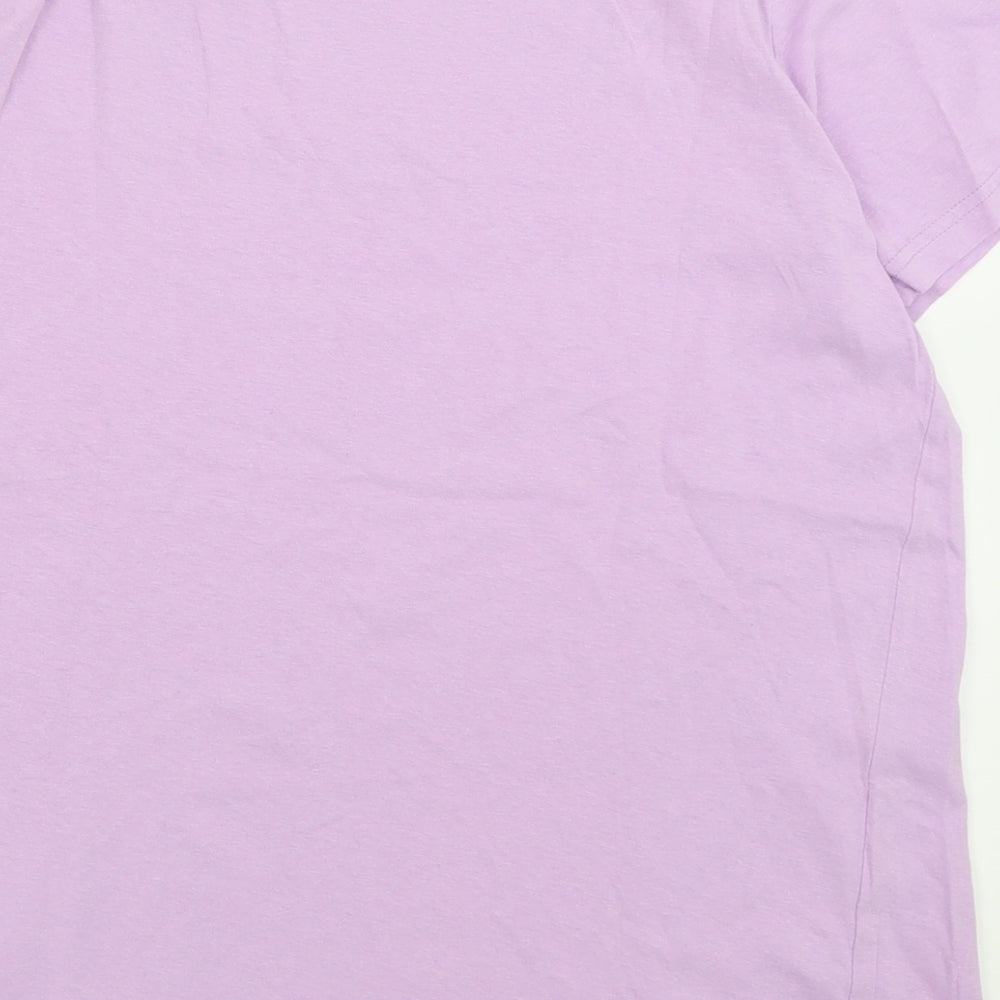 Primark Girls Purple  Cotton Basic T-Shirt Size 14-15 Years Crew Neck Pullover - Worldwide