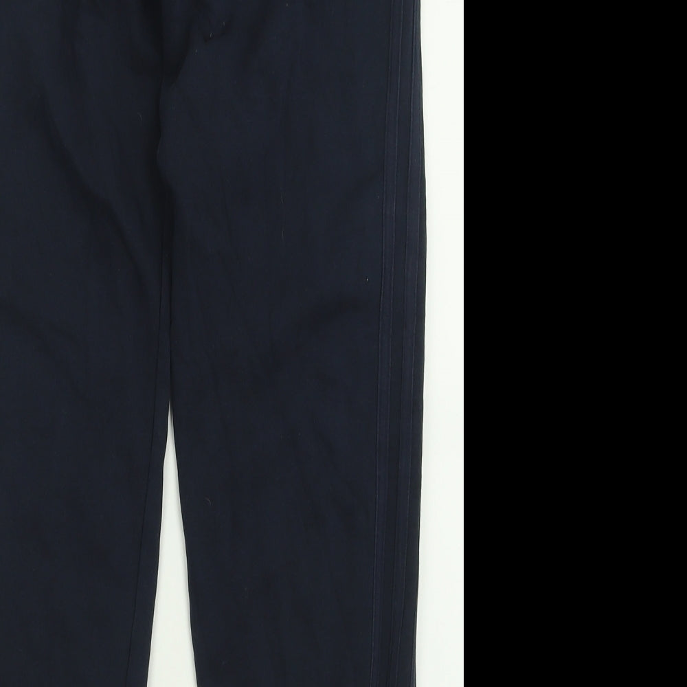adidas Boys Blue Striped Cotton Jogger Trousers Size 13-14 Years  Regular Tie
