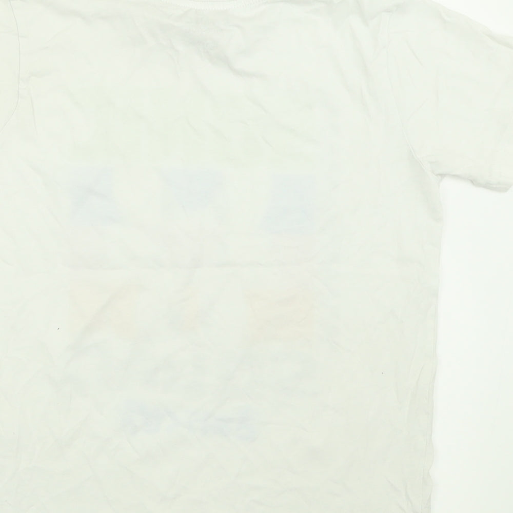 Preworn Boys White  Cotton Basic T-Shirt Size 10-11 Years Crew Neck Pullover - Sonic The Hedgehog