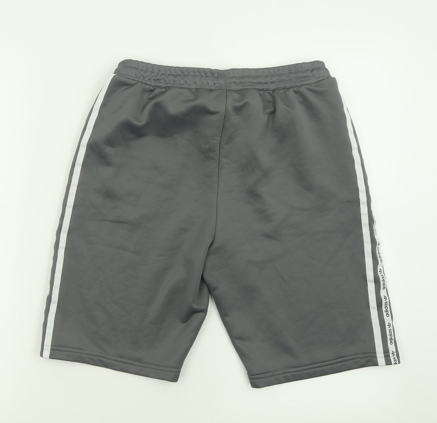 adidas Boys Grey Striped Polyester Sweat Shorts Size 13-14 Years  Regular Tie