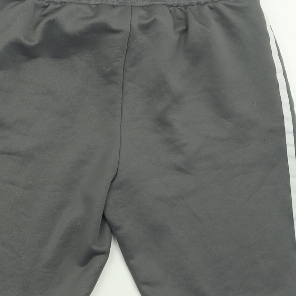 adidas Boys Grey Striped Polyester Sweat Shorts Size 13-14 Years  Regular Tie