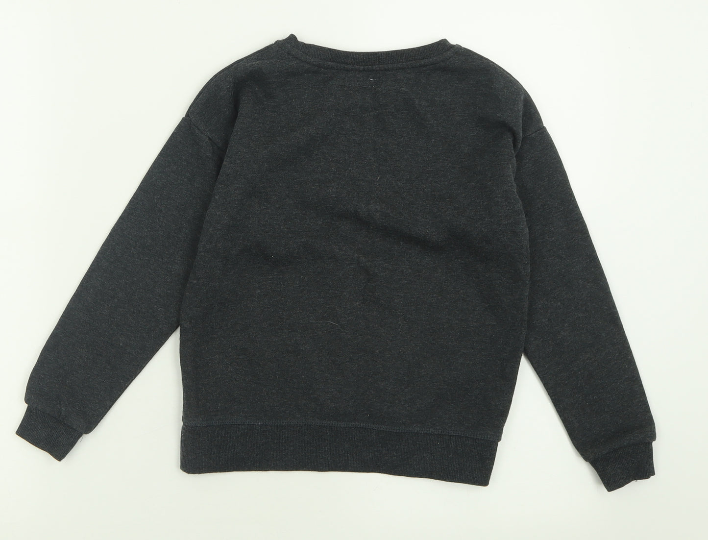 Primark Girls Grey  Cotton Pullover Sweatshirt Size 7-8 Years  Pullover - Unicorn