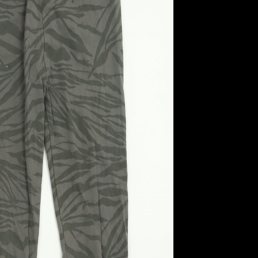 TU Girls Grey Animal Print Cotton Capri Trousers Size 7 Years  Regular Pullover