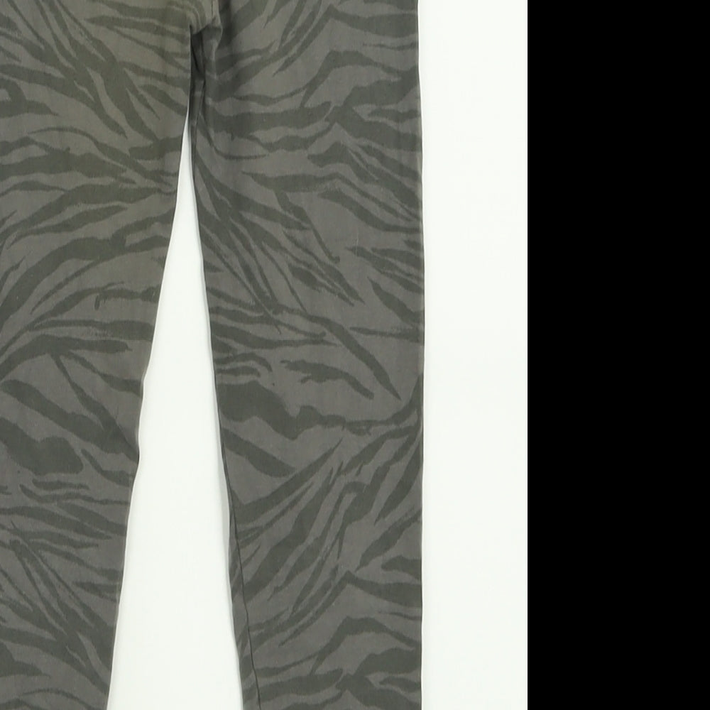 TU Girls Grey Animal Print Cotton Capri Trousers Size 7 Years  Regular Pullover