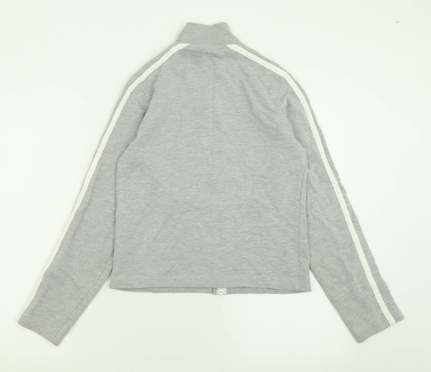 NEXT Womens Grey Striped Cotton Full Zip Sweatshirt Size 10  Zip