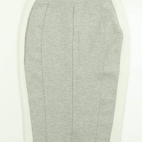 River Island Womens Grey  Polyester A-Line Skirt Size 8   Zip