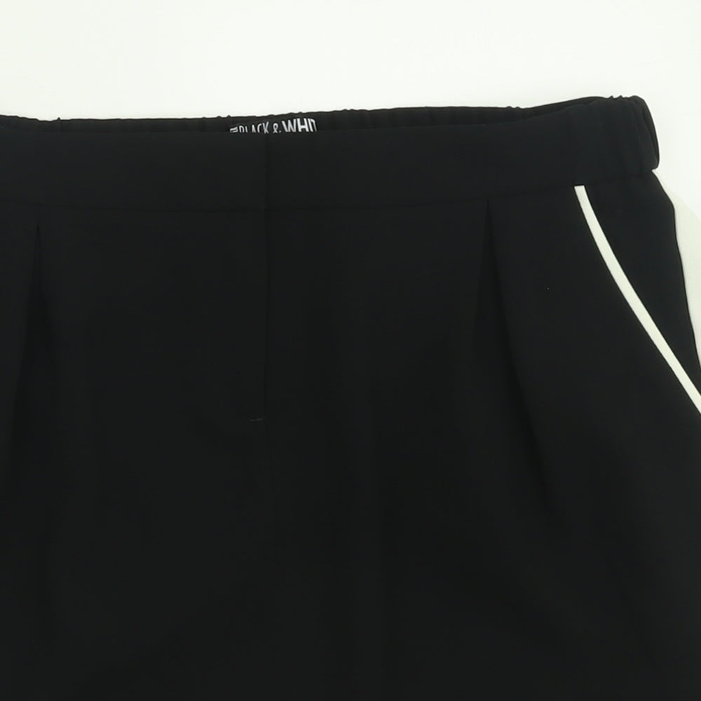 sOliver Womens Black  Polyester A-Line Skirt Size 10   Hook & Eye