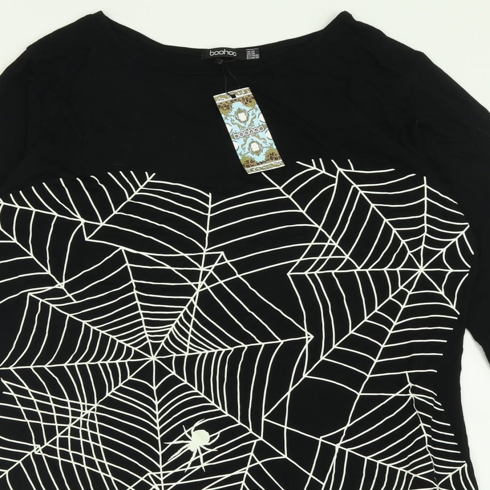 Boohoo Womens Black  Viscose A-Line  Size 24  Crew Neck Pullover - halloween