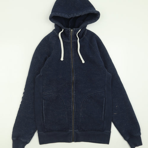 Jack Wills Mens Blue  Cotton Full Zip Hoodie Size XS