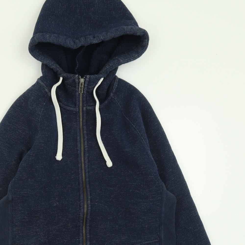 Jack Wills Mens Blue  Cotton Full Zip Hoodie Size XS