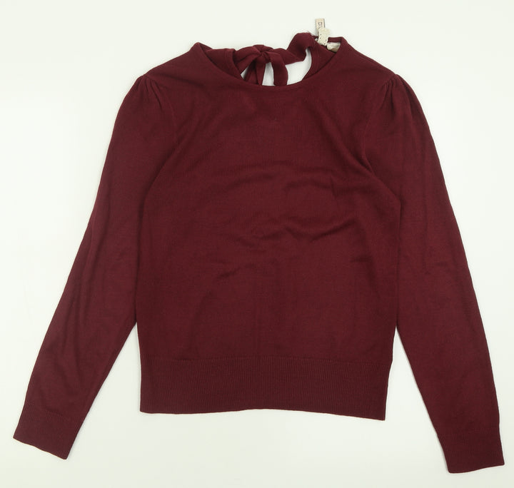 H&M Womens Purple Crew Neck Acrylic Pullover Jumper Size S