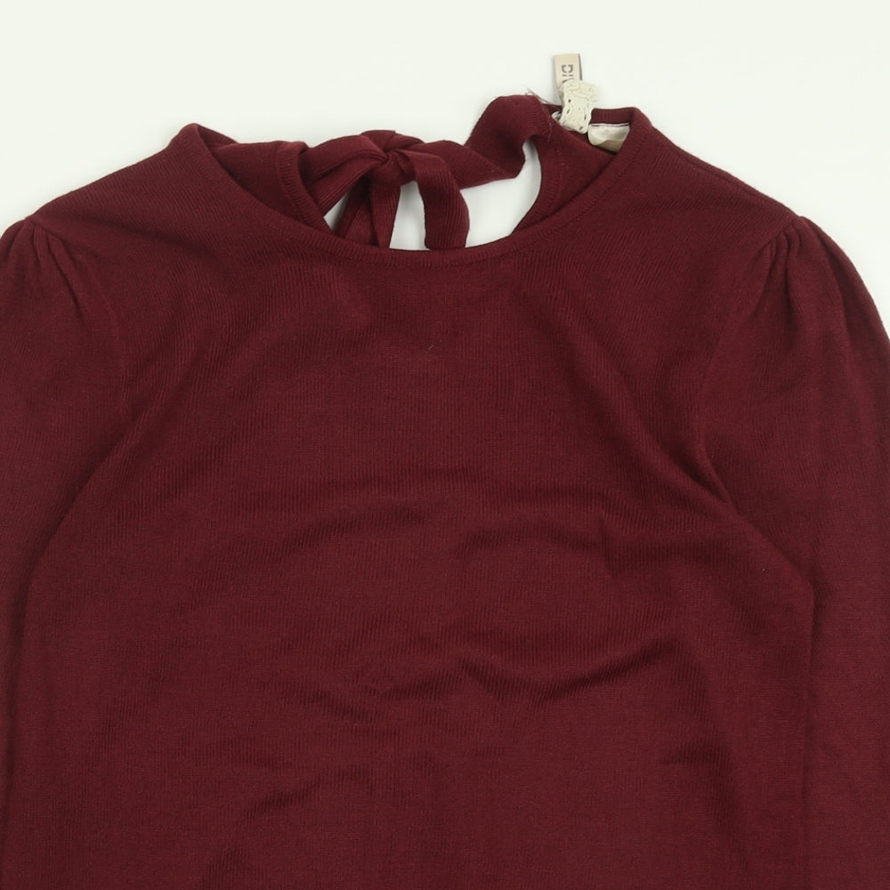 H&M Womens Purple Crew Neck  Acrylic Pullover Jumper Size S