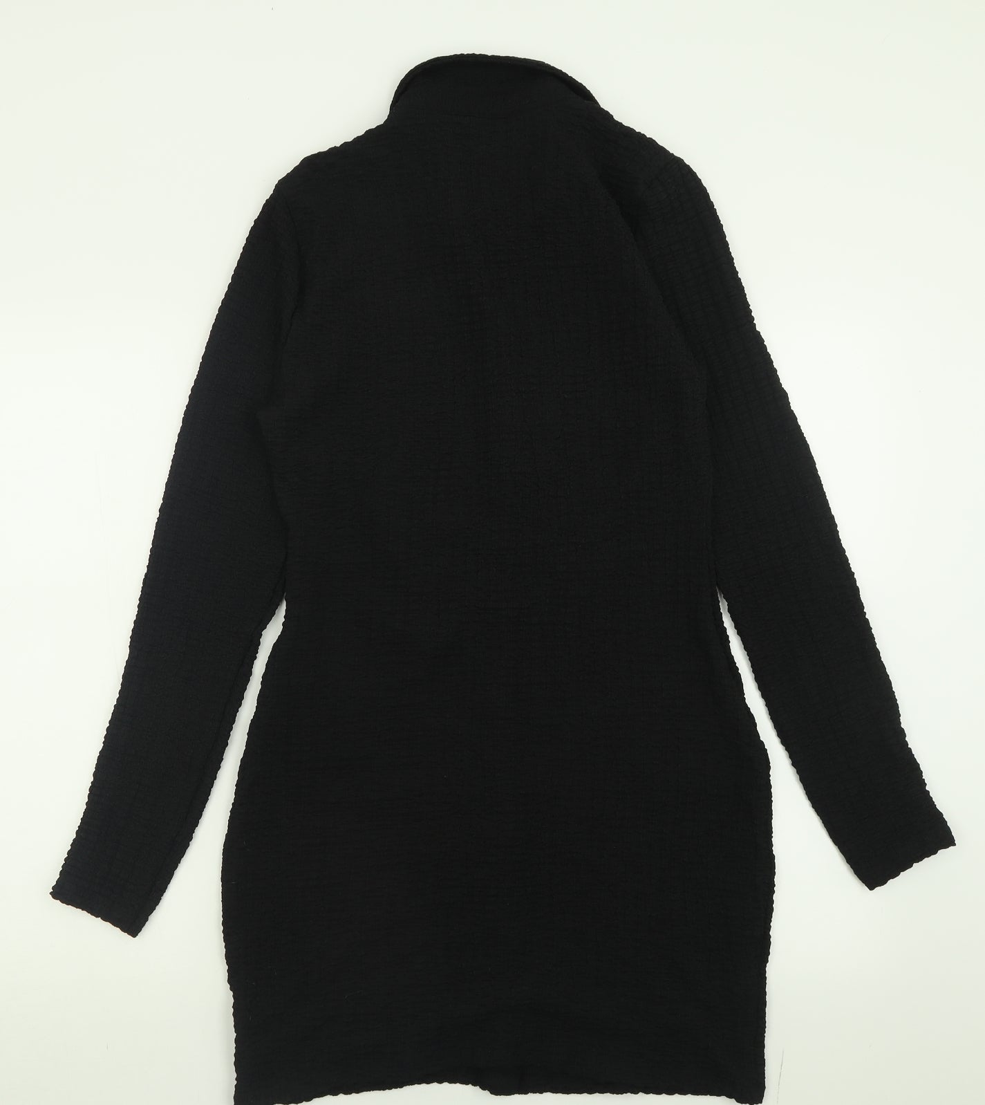 Primark Womens Black  Polyester Bodycon  Size 16  V-Neck Button