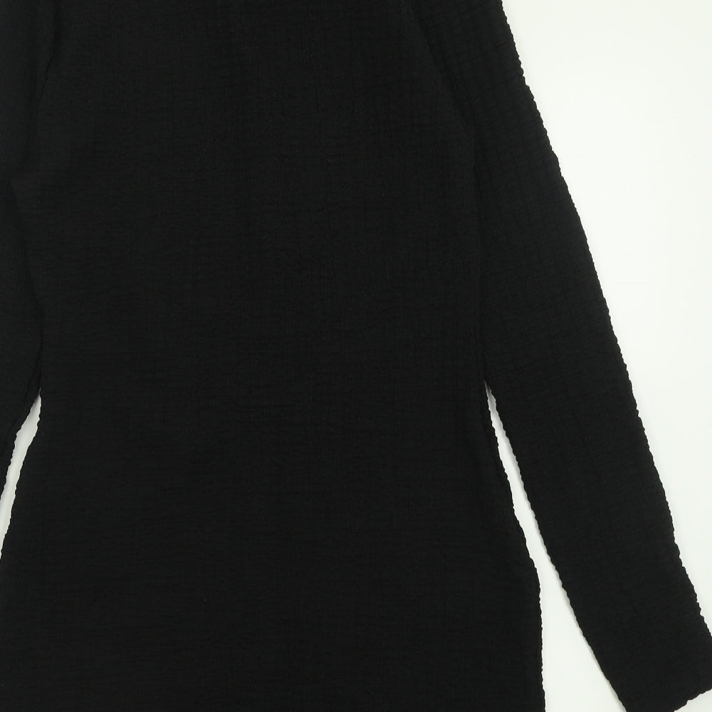 Primark Womens Black  Polyester Bodycon  Size 16  V-Neck Button