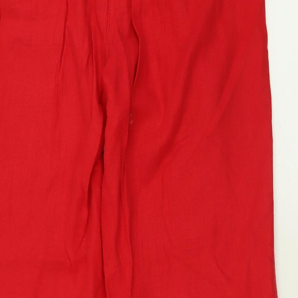 Marks and Spencer Womens Red  Linen Trousers  Size 12 L30 in Regular Button