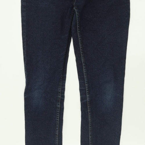Denim & Co. Womens Blue  Cotton Skinny Jeans Size 10 L31 in Regular Button