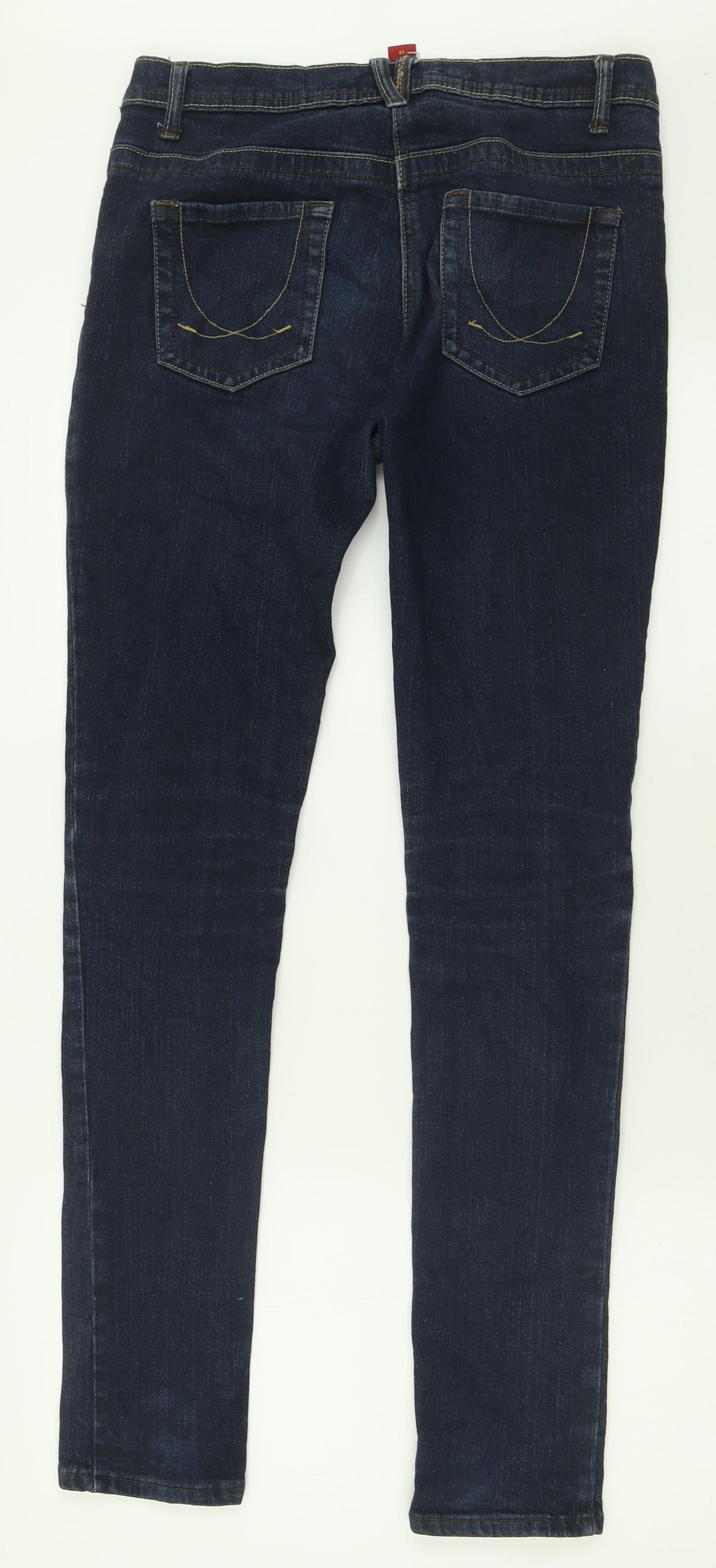 Denim & Co. Womens Blue  Cotton Skinny Jeans Size 10 L31 in Regular Button