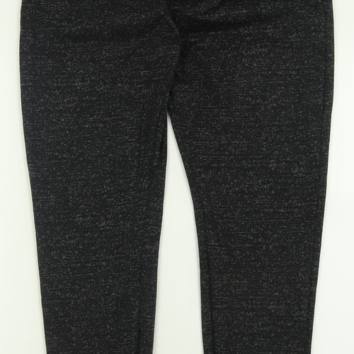 Papaya Womens Black Geometric Polyester Capri Trousers Size 16 L28 in Regular