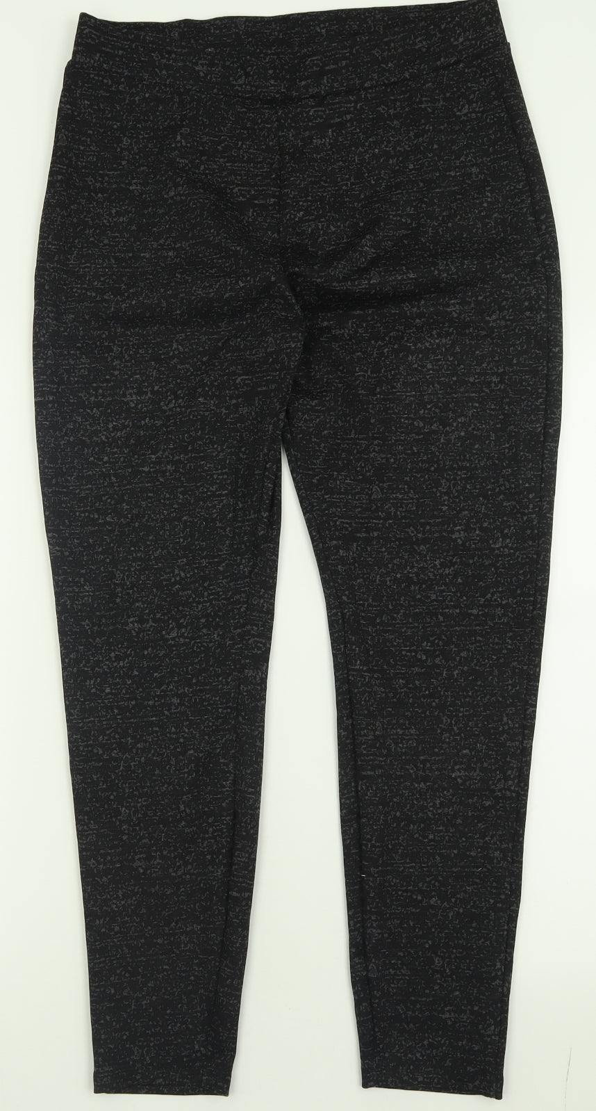 Papaya Womens Black Geometric Polyester Capri Trousers Size 16 L28 in Regular
