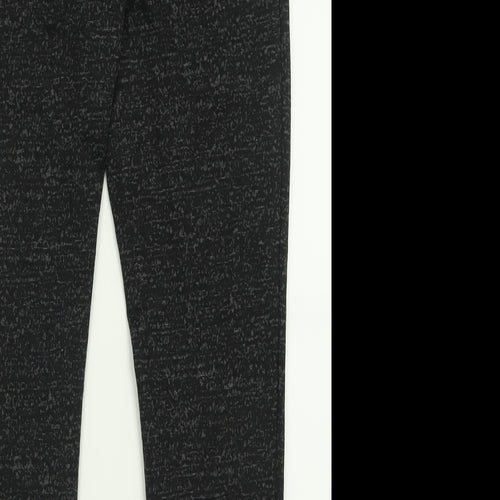 Papaya Womens Black Geometric Polyester Capri Trousers Size 16 L28 in Regular