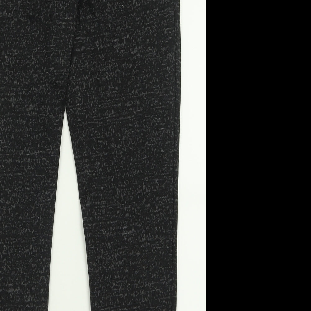 Papaya Womens Black Geometric Polyester Capri Trousers Size 16 L28 in Regular