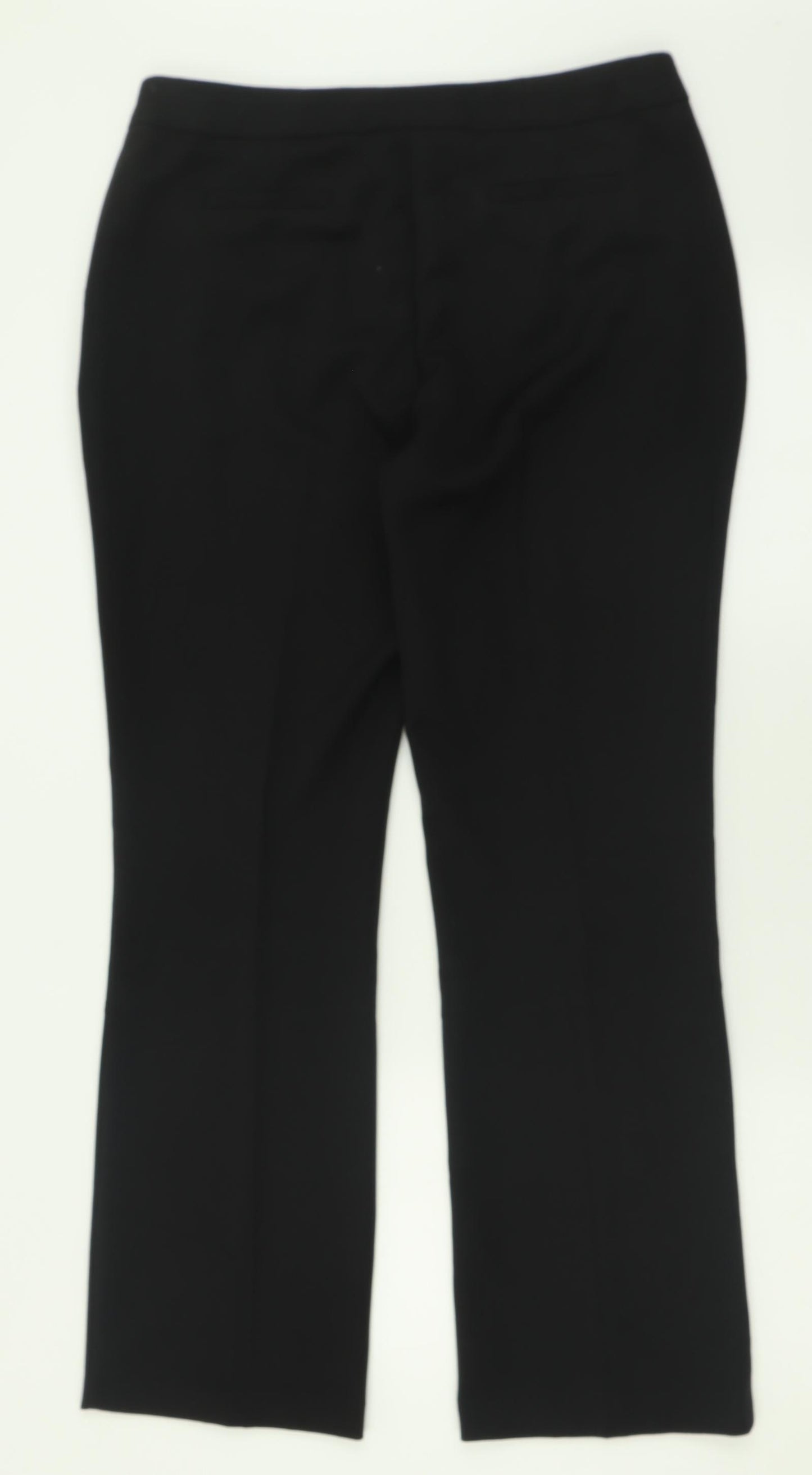 Wallis Womens Black  Polyester Trousers  Size 12 L29 in Regular Hook & Eye