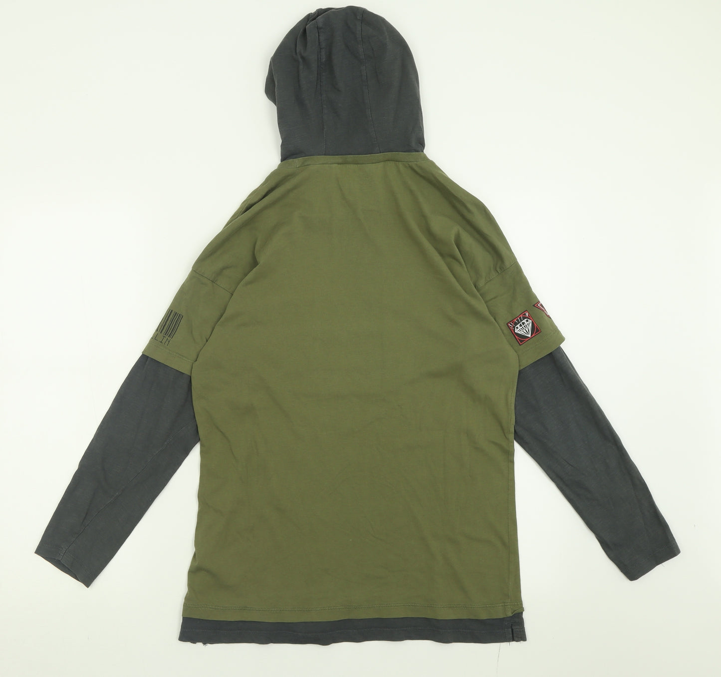 NEXT Boys Green  Cotton Pullover Hoodie Size 12 Years  Pullover