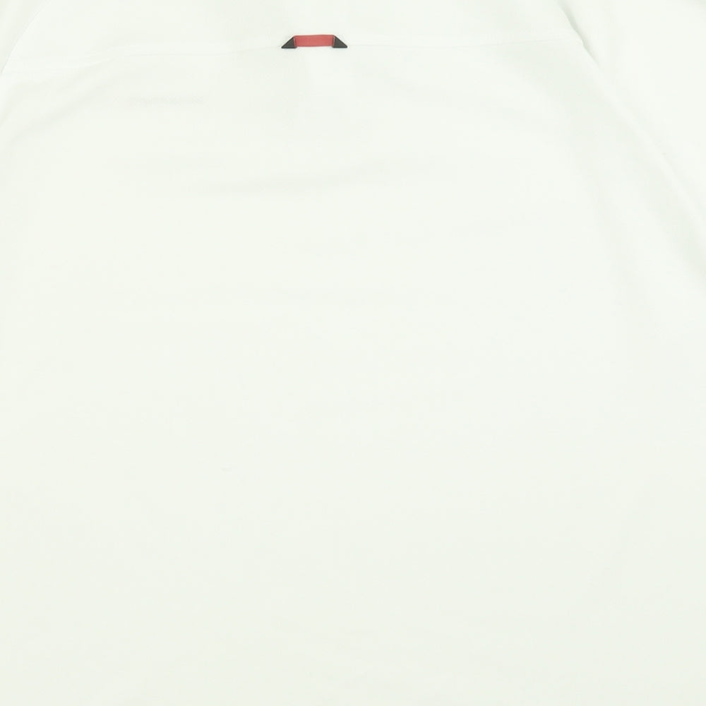 Rockport Mens White  Polyester  Polo Size XL Collared Zip