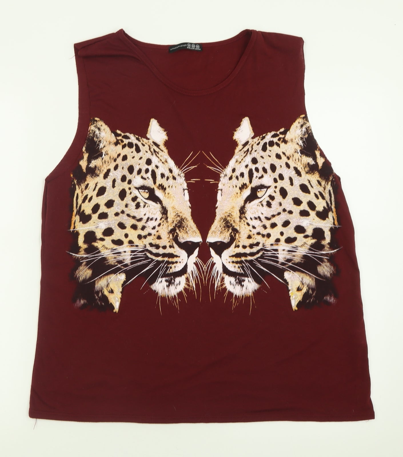 Atmosphere Womens Purple  Polyester Basic Tank Size 6 Crew Neck