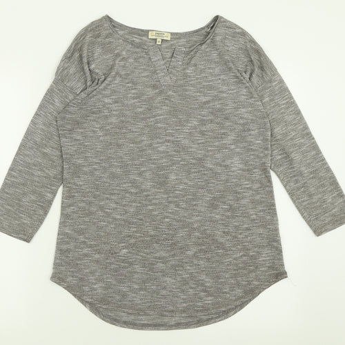 Papaya Womens Grey  Polyester Basic T-Shirt Size 12 V-Neck