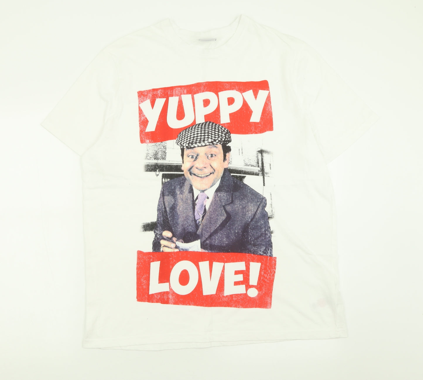 F&F Mens White  Cotton  T-Shirt Size XL Crew Neck  - only fools and horses