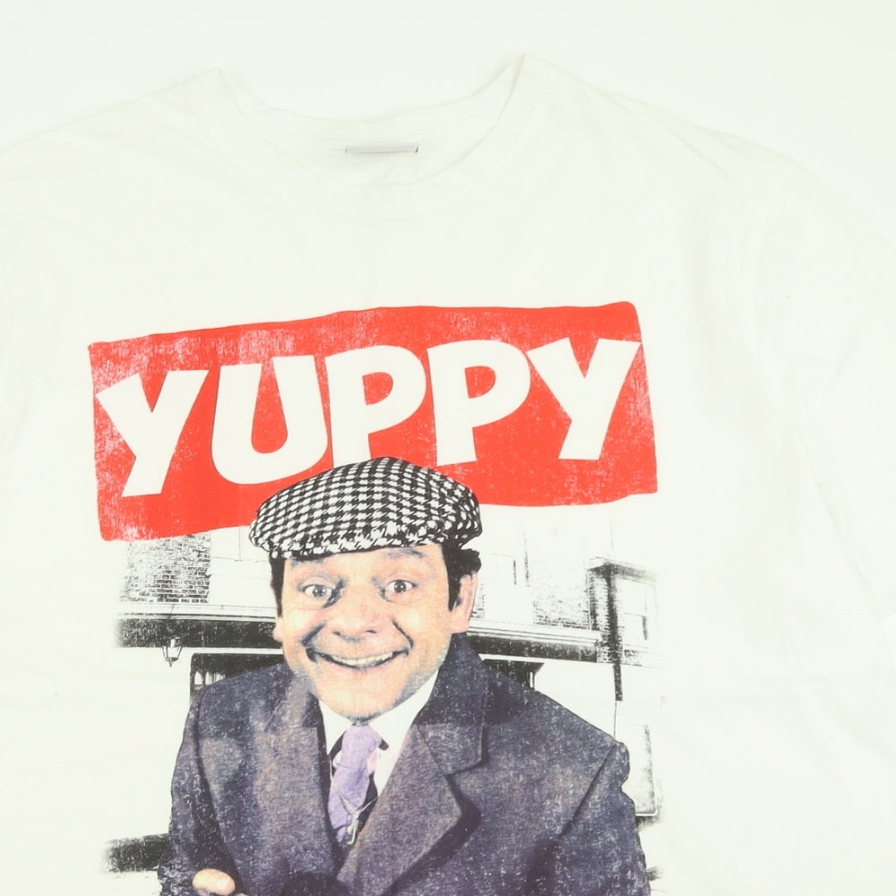 F&F Mens White  Cotton  T-Shirt Size XL Crew Neck  - only fools and horses