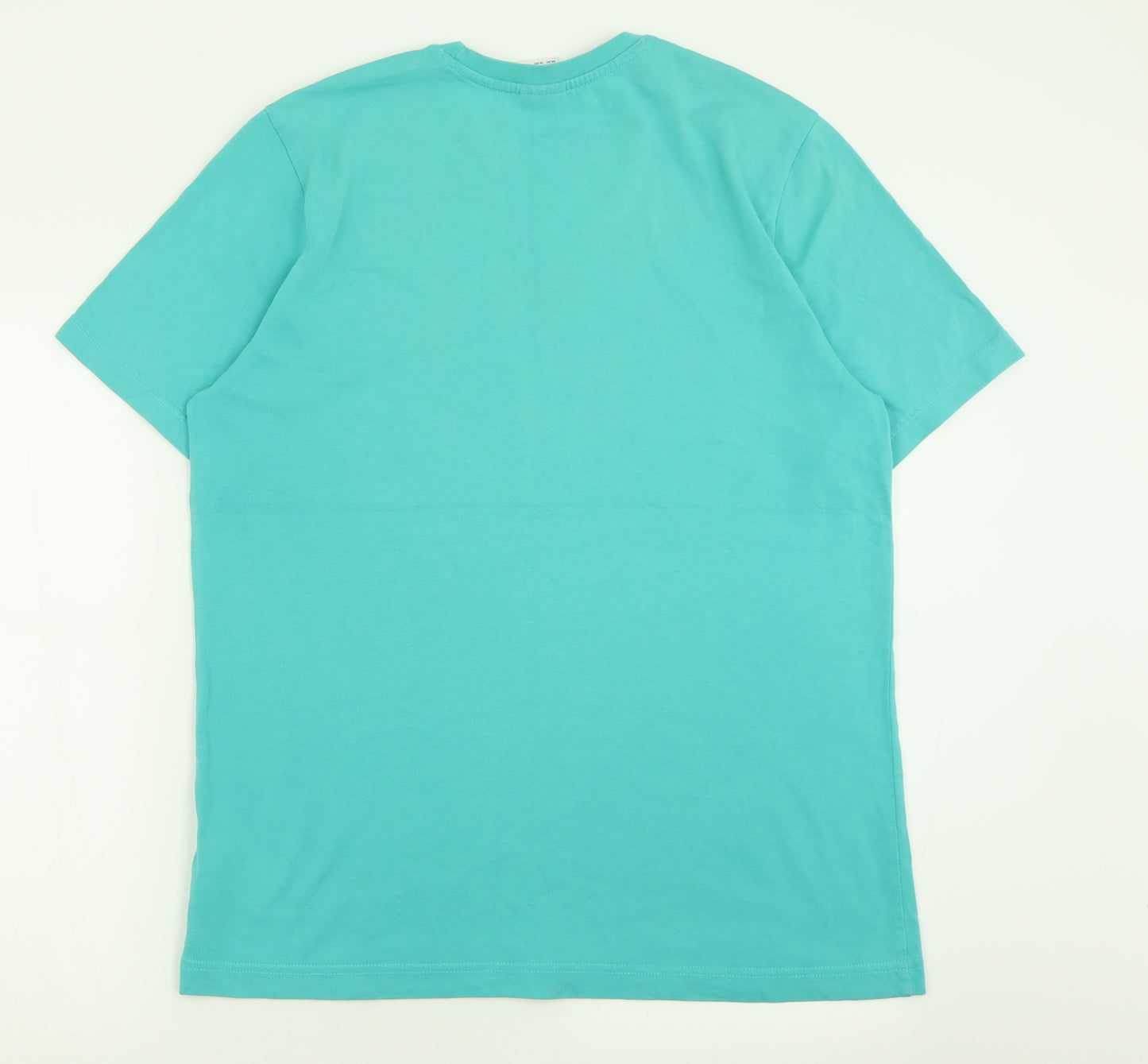 Reebok Womens Blue  Cotton Basic T-Shirt Size L Crew Neck