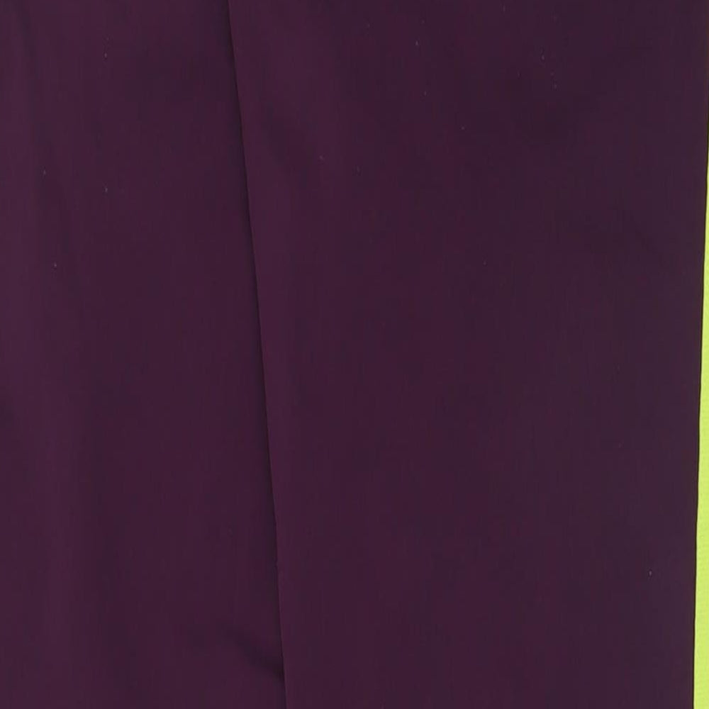 adidas Womens Purple Striped Polyester Jogger Trousers Size 12 L31 in Regular Tie