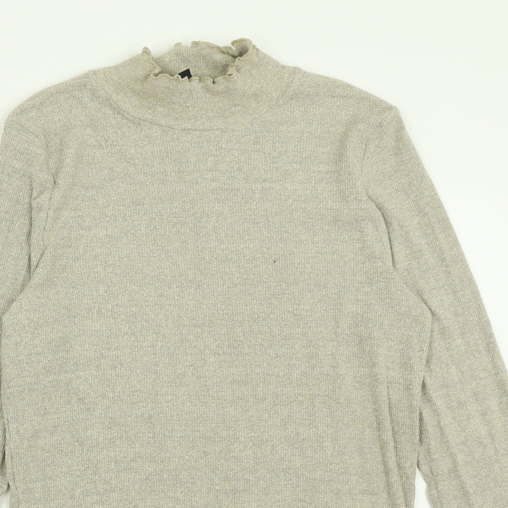 Topshop Womens Beige High Neck  Polyester Pullover Jumper Size 16