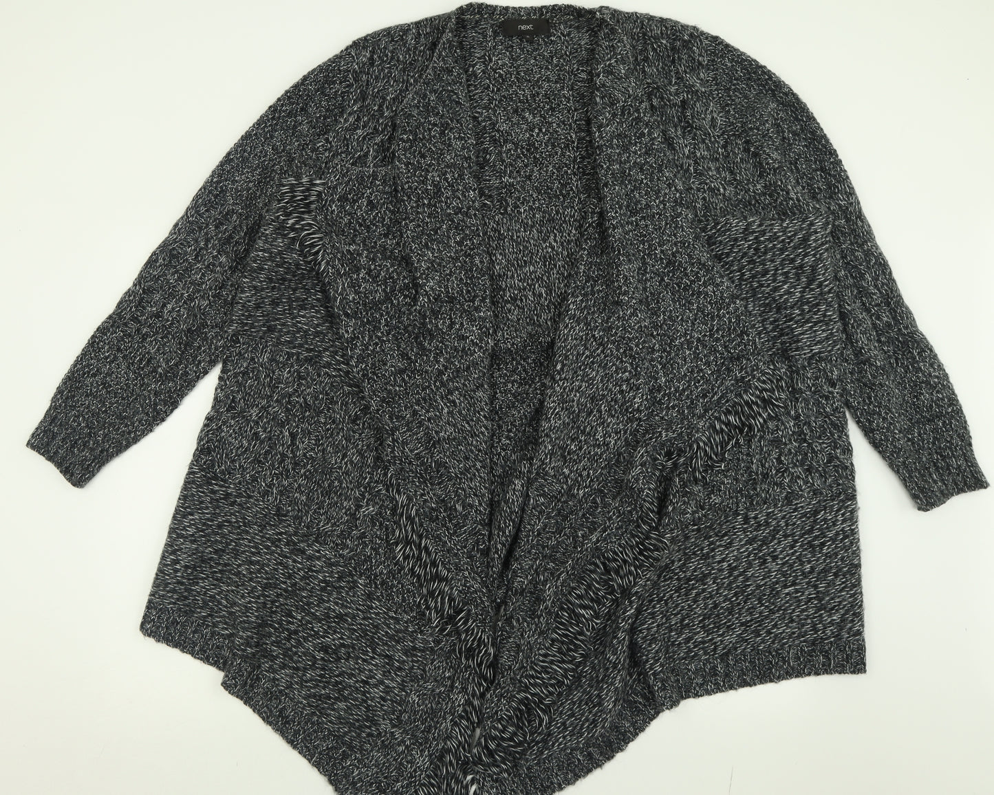 NEXT Womens Black V-Neck  Acrylic Cardigan Jumper Size XL