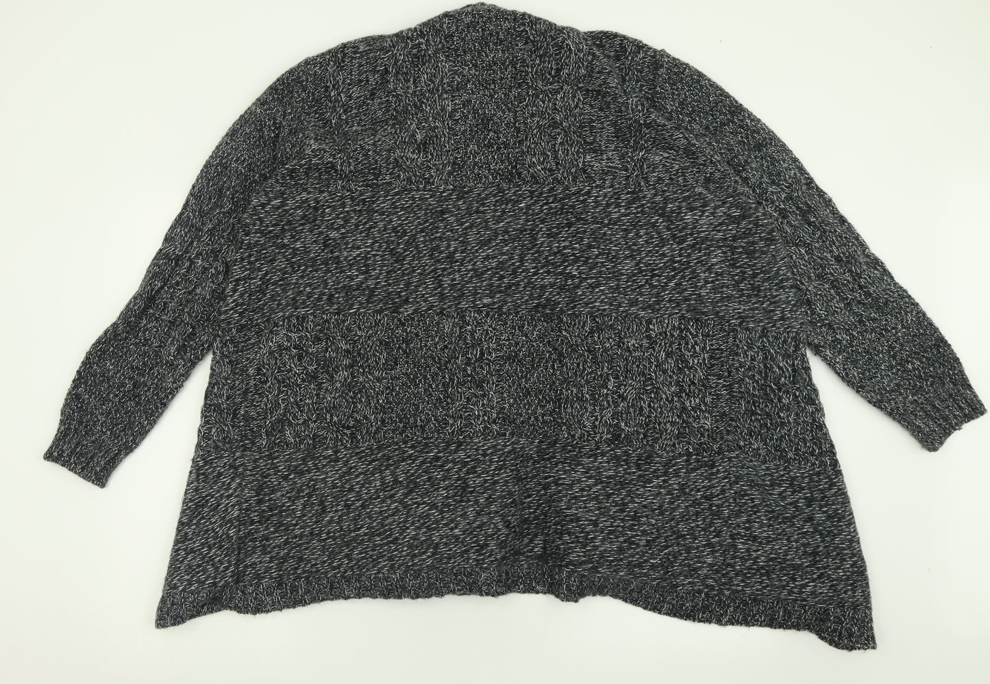 NEXT Womens Black V-Neck  Acrylic Cardigan Jumper Size XL