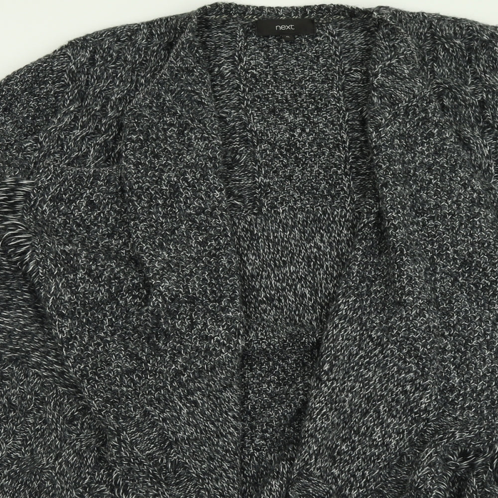 NEXT Womens Black V-Neck  Acrylic Cardigan Jumper Size XL