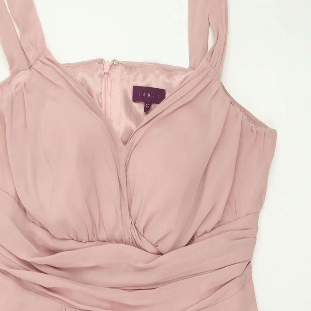 Debut Womens Pink  Polyester Fit & Flare  Size 20  Sweetheart Zip