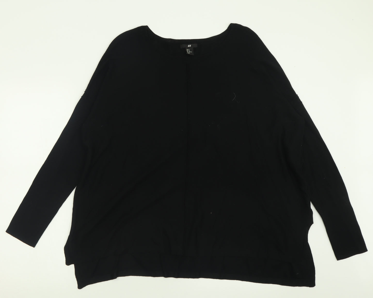 H&M Womens Black Crew Neck  Acrylic Pullover Jumper Size M