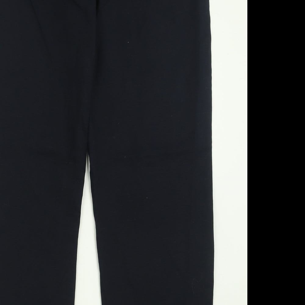 Marks and Spencer Womens Blue  Linen Trousers  Size 12 L27 in Regular Hook & Eye