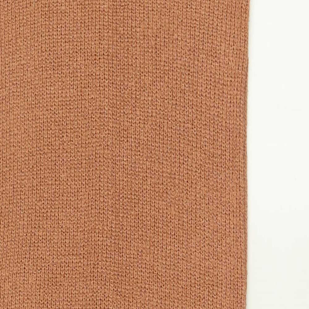 ASOS Womens Brown  Acrylic Bodycon  Size 8  Scoop Neck Button